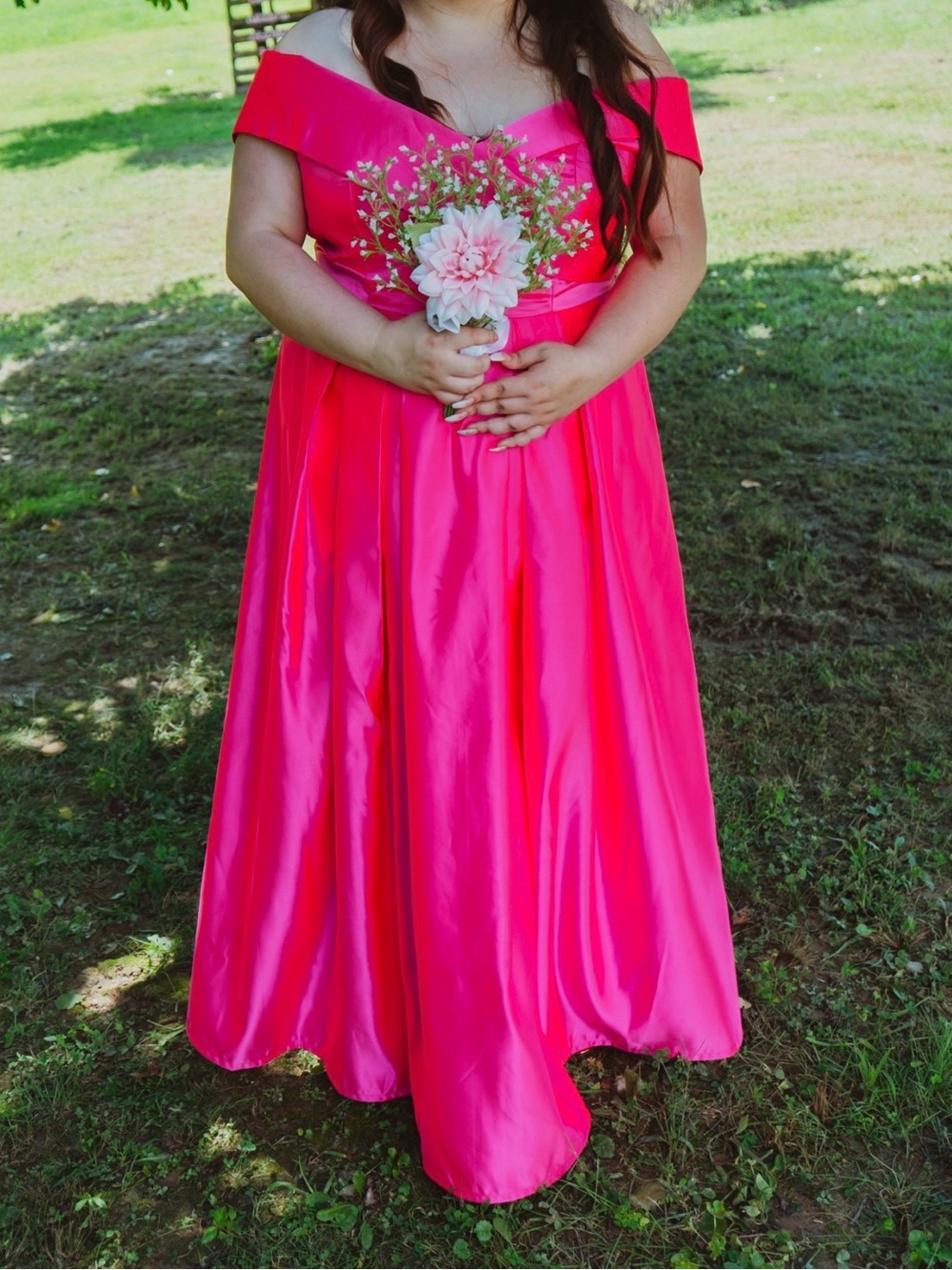 FAERIESTY 4XL Hot Pink Satin Formal Maxi Dress 💗